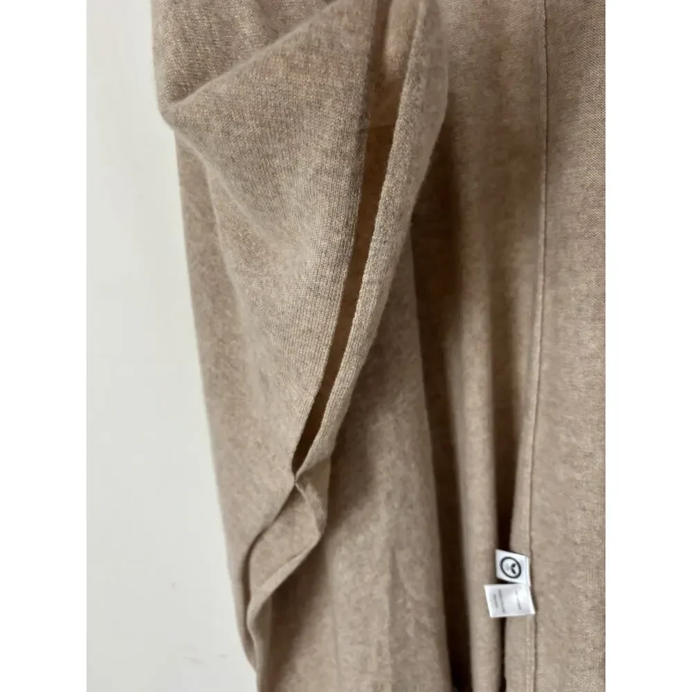 Garnet Hill Cashmere Wrap Shawl OS Womens Long Oat Heather Fringe Soft